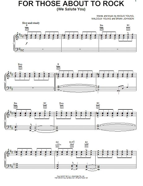 open zoom image for For Those About To Rock (We Salute You) - Piano/Vocal/Guitar, New, Main