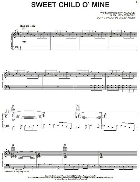 open zoom image for Sweet Child O' Mine - Piano/Vocal/Guitar, New, Main