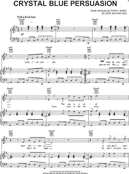 open zoom image for Crystal Blue Persuasion - Piano/Vocal/Guitar, New, Main