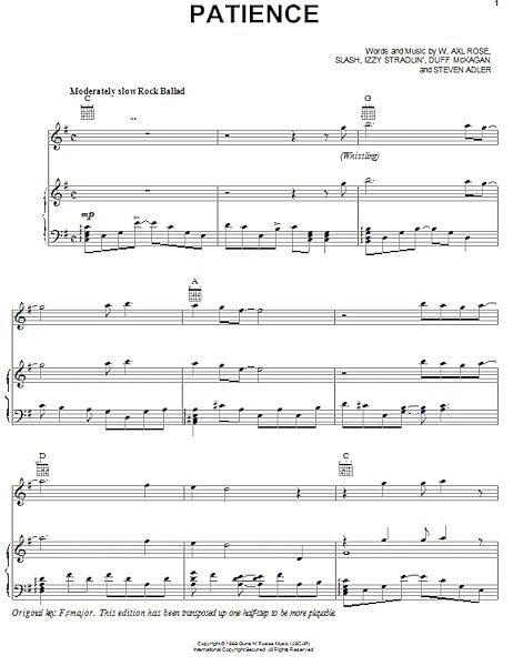 open zoom image for Patience - Piano/Vocal/Guitar, New, Main