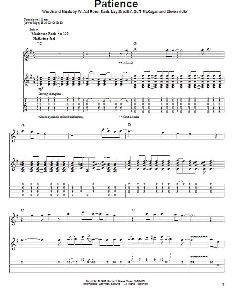 open zoom image for Patience - Guitar Tab Play-Along, New, Main