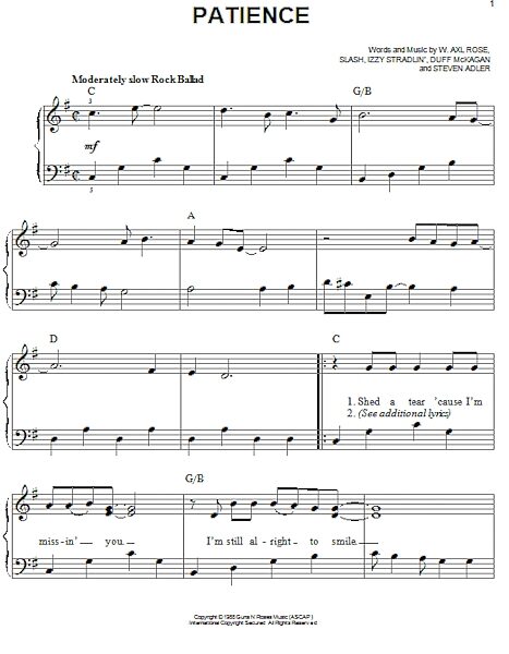 open zoom image for Patience - Easy Piano, New, Main