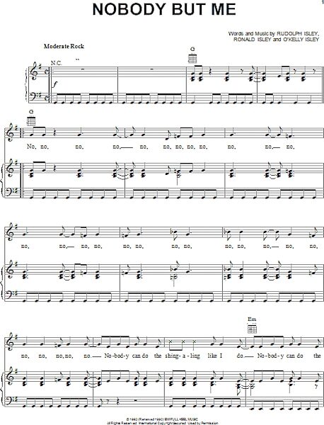 open zoom image for Nobody But Me - Piano/Vocal/Guitar, New, Main