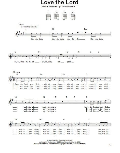 open zoom image for Love The Lord - Easy Guitar, New, Main