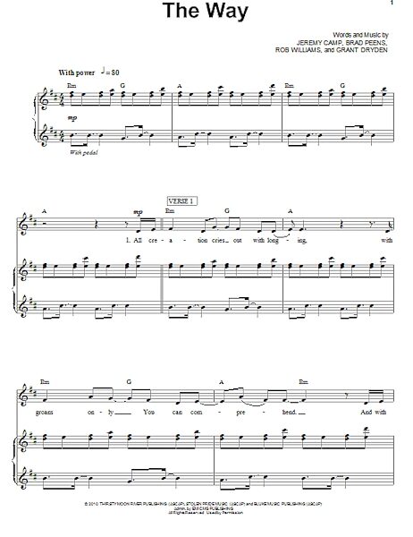 open zoom image for The Way - Piano/Vocal/Guitar, New, Main