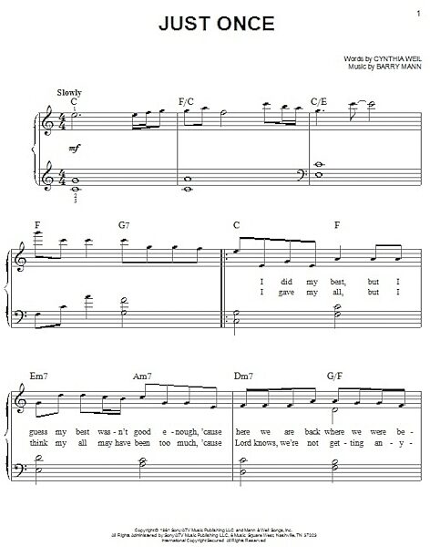 open zoom image for Just Once - Easy Piano, New, Main