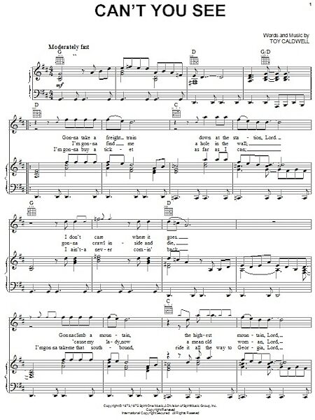 open zoom image for Can't You See - Piano/Vocal/Guitar, New, Main