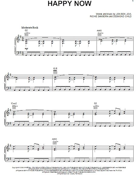 open zoom image for Happy Now - Piano/Vocal/Guitar, New, Main