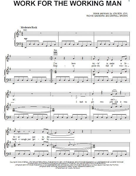open zoom image for Work For The Working Man - Piano/Vocal/Guitar, New, Main