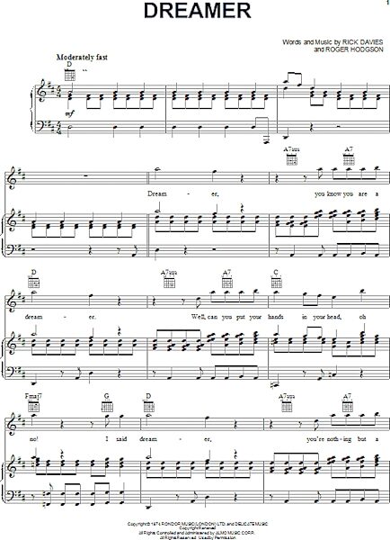 open zoom image for Dreamer - Piano/Vocal/Guitar, New, Main