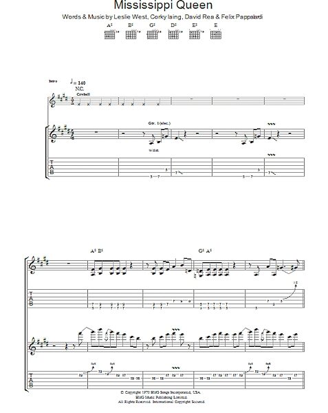 open zoom image for Mississippi Queen - Guitar TAB, New, Main