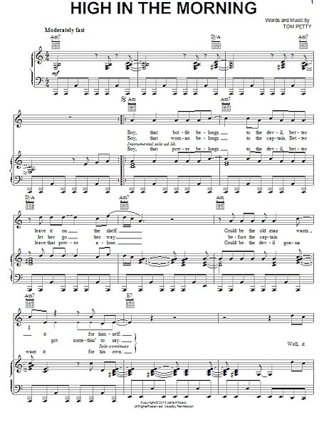 open zoom image for High In The Morning - Piano/Vocal/Guitar, New, Main