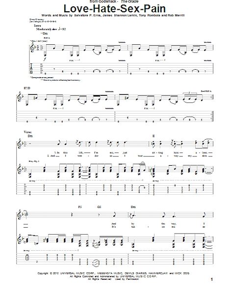 open zoom image for Love-Hate-Sex-Pain - Guitar TAB, New, Main