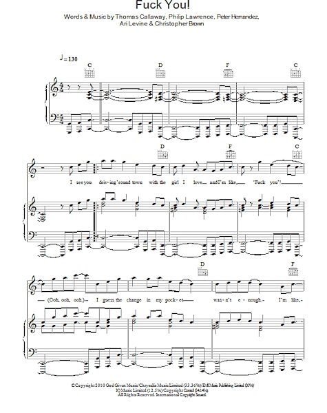 open zoom image for F**k You (Forget You) - Piano/Vocal/Guitar, New, Main