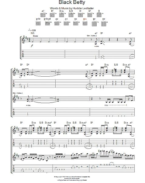 open zoom image for Black Betty - Guitar TAB, New, Main
