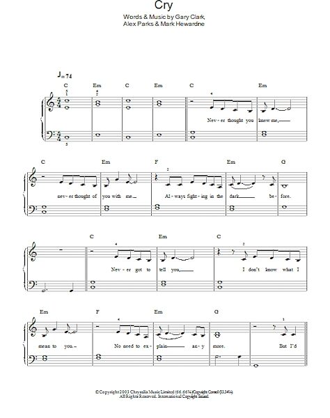 open zoom image for Cry - Easy Piano, New, Main