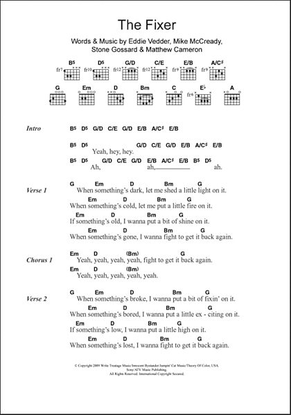 open zoom image for The Fixer - Guitar Chords/Lyrics, New, Main