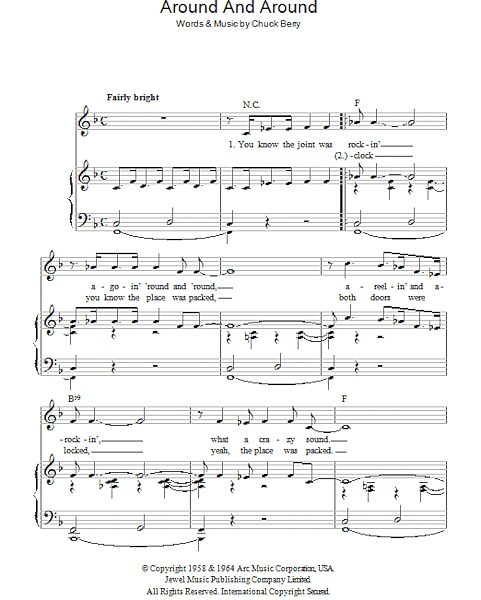 open zoom image for Around And Around - Piano/Vocal/Guitar, New, Main