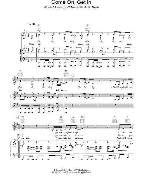 open zoom image for Come On, Get In - Piano/Vocal/Guitar, New, Main
