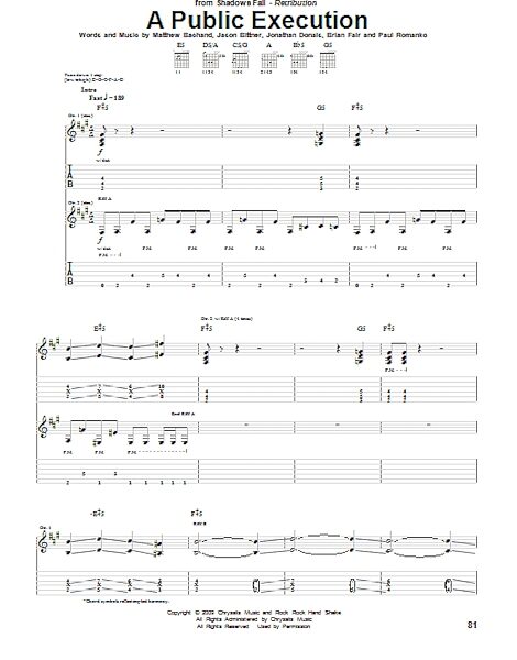 open zoom image for A Public Execution - Guitar TAB, New, Main