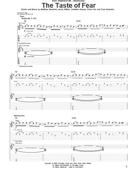 open zoom image for The Taste Of Fear - Guitar TAB, New, Main