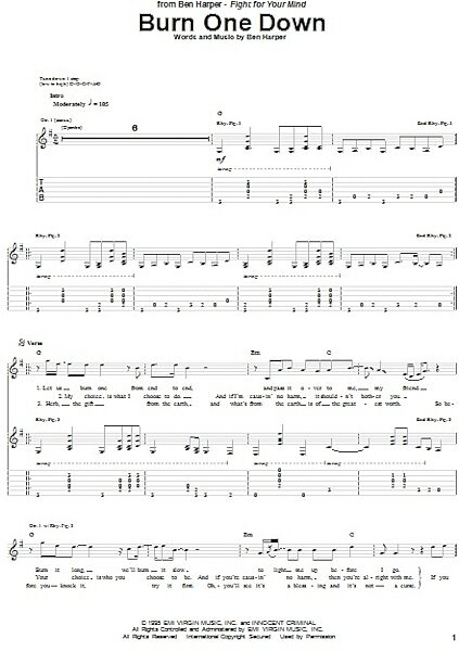 open zoom image for Burn One Down - Guitar TAB, New, Main