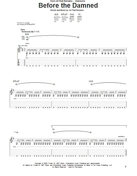 open zoom image for Before The Damned - Guitar TAB, New, Main