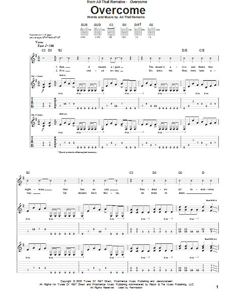open zoom image for Overcome - Guitar TAB, New, Main