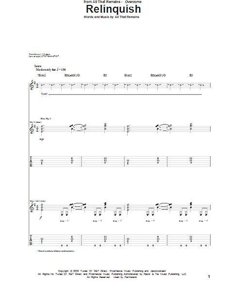 open zoom image for Relinquish - Guitar TAB, New, Main