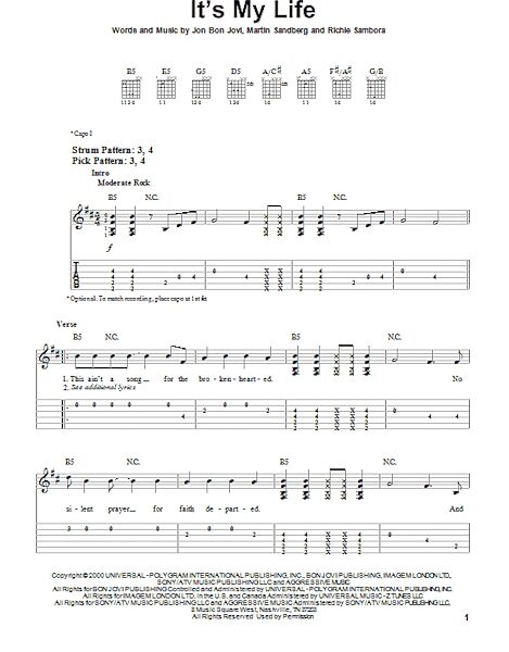 open zoom image for It's My Life - Easy Guitar with TAB, New, Main