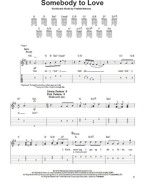 open zoom image for Somebody To Love - Easy Guitar with TAB, New, Main