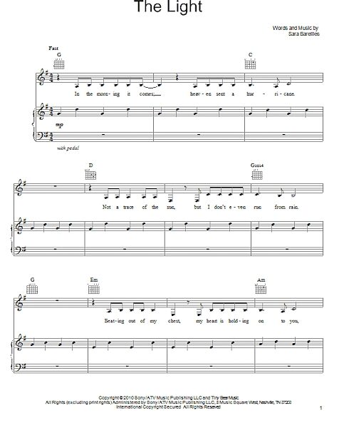 open zoom image for The Light - Piano/Vocal/Guitar, New, Main