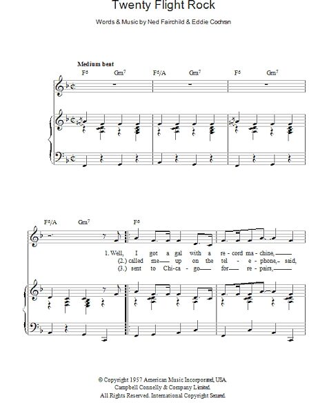 open zoom image for Twenty Flight Rock - Piano/Vocal/Guitar, New, Main