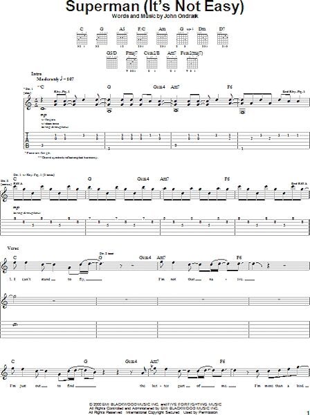 open zoom image for Superman (It's Not Easy) - Guitar TAB, New, Main