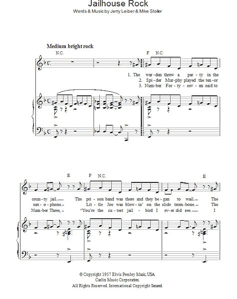 open zoom image for Jailhouse Rock - Piano/Vocal/Guitar, New, Main