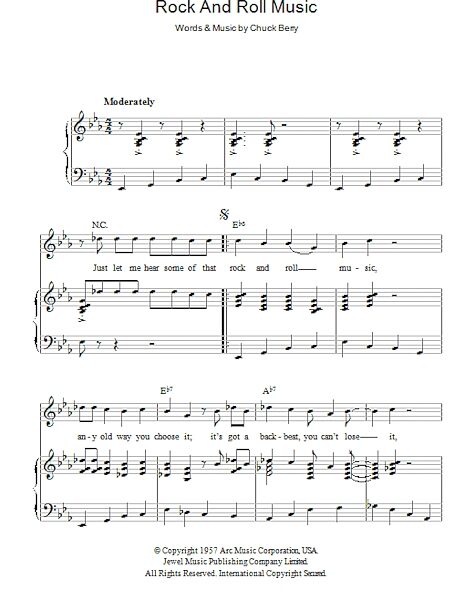 open zoom image for Rock And Roll Music - Piano/Vocal/Guitar, New, Main
