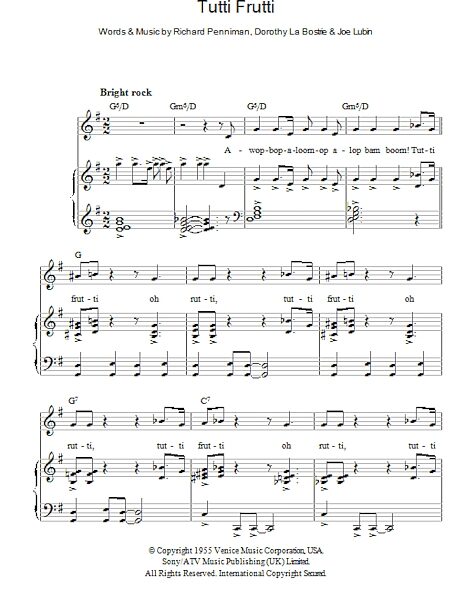 open zoom image for Tutti Frutti - Piano/Vocal/Guitar, New, Main