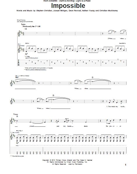 open zoom image for Impossible - Guitar TAB, New, Main