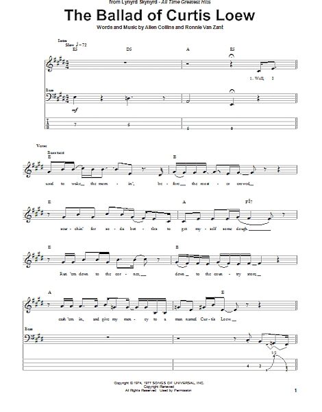 open zoom image for The Ballad Of Curtis Loew - Bass Tab, New, Main