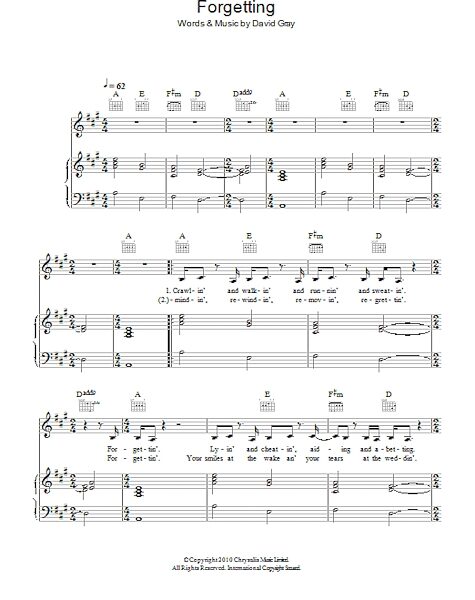 open zoom image for Forgetting - Piano/Vocal/Guitar, New, Main