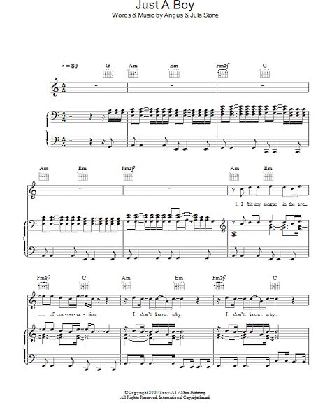 open zoom image for Just A Boy - Piano/Vocal/Guitar, New, Main
