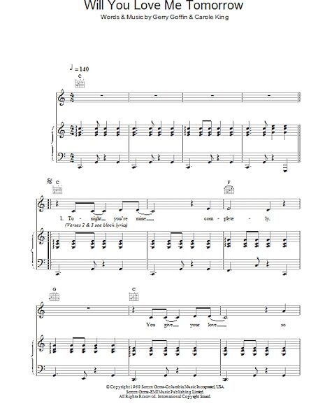 open zoom image for Will You Love Me Tomorrow (Will You Still Love Me Tomorrow) - Piano/Vocal/Guitar, New, Main