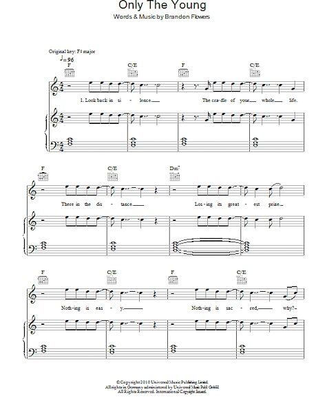 open zoom image for Only The Young - Piano/Vocal/Guitar, New, Main
