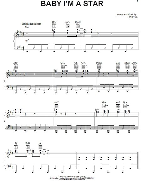 open zoom image for Baby I'm A Star - Piano/Vocal/Guitar, New, Main