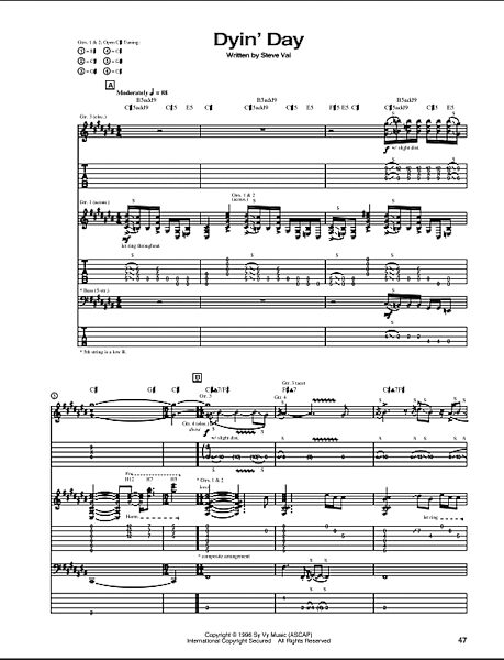 open zoom image for Dyin' Day - Guitar TAB, New, Main