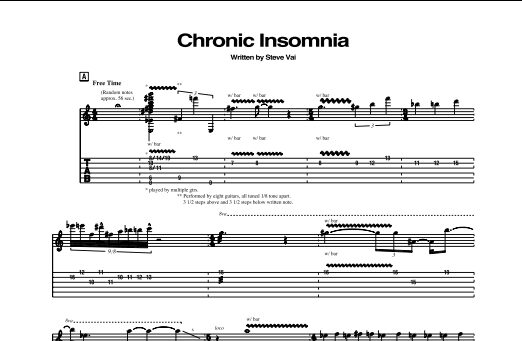 open zoom image for Chronic Insomnia - Guitar TAB, New, Main