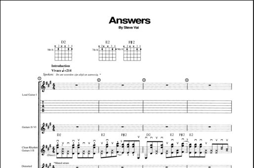 open zoom image for Answers - Guitar TAB, New, Main