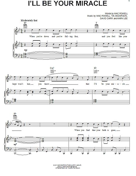 open zoom image for I'll Be Your Miracle - Piano/Vocal/Guitar, New, Main