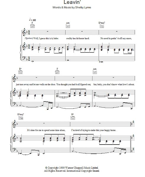 open zoom image for Leavin' - Piano/Vocal/Guitar, New, Main