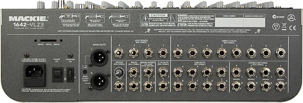 open zoom image for Mackie 1642-VLZ3 16-Channel Mixer, Rear